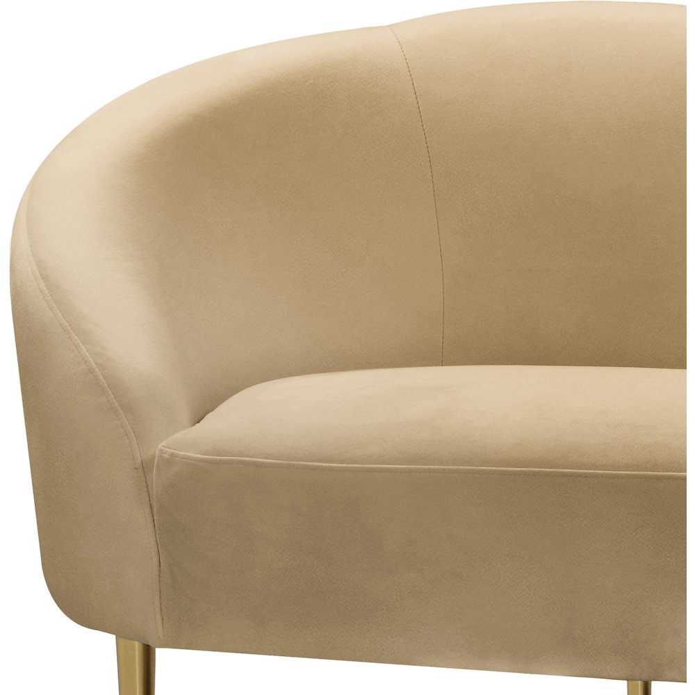 Ritz Camel Velvet Loveseat