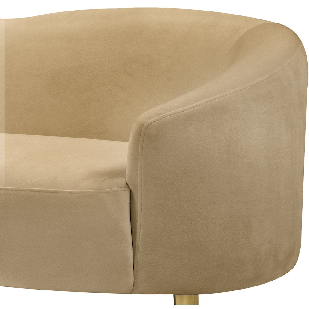 Ritz Camel Velvet Loveseat