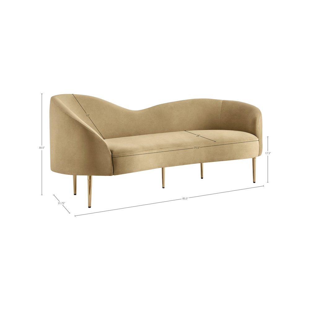Ritz Camel Velvet Sofa