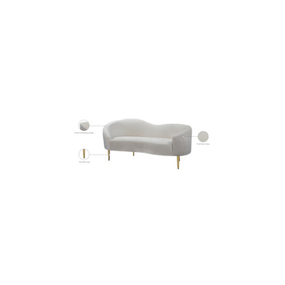 Ritz Cream Velvet Loveseat