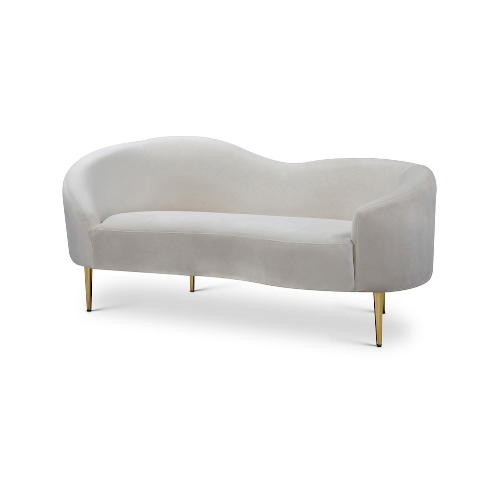 Ritz Cream Velvet Loveseat