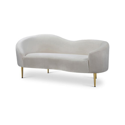 Ritz Cream Velvet Loveseat
