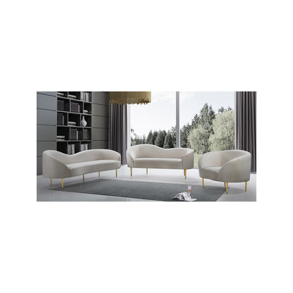 Ritz Cream Velvet Sofa