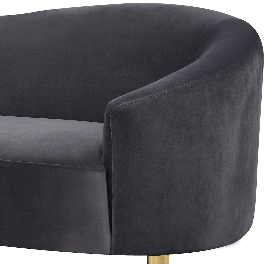 Ritz Grey Velvet Loveseat