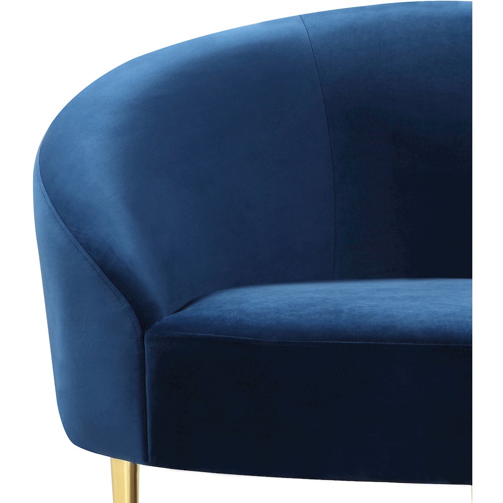Ritz Navy Velvet Loveseat