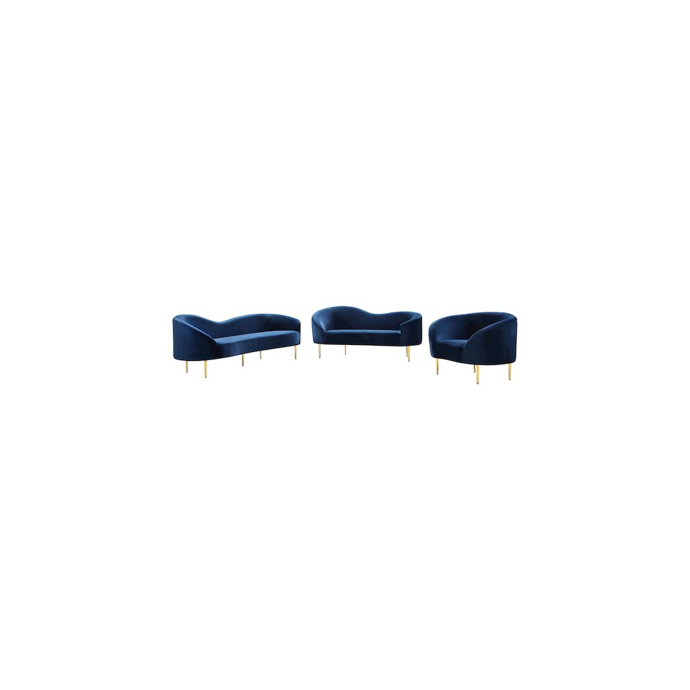 Ritz Navy Velvet Sofa