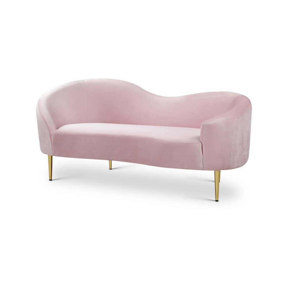 Ritz Pink Velvet Loveseat