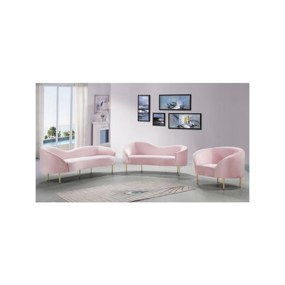 Ritz Pink Velvet Loveseat