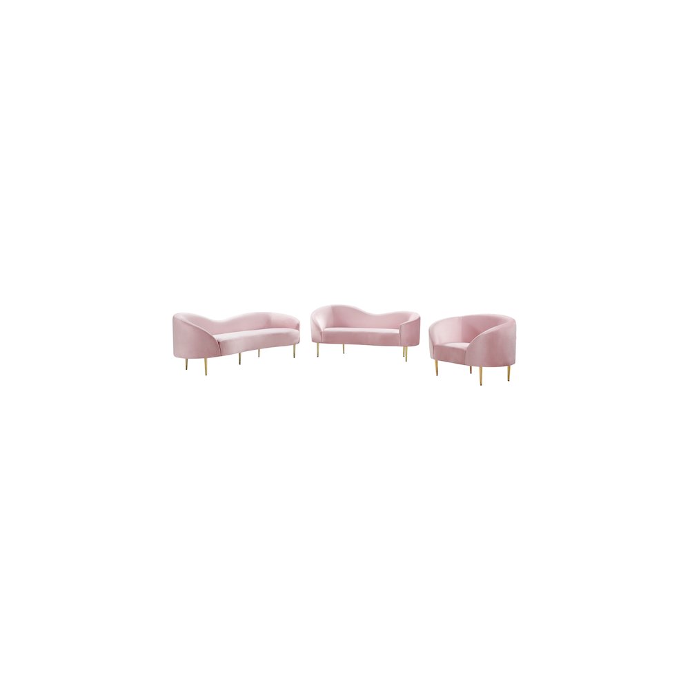 Ritz Pink Velvet Sofa