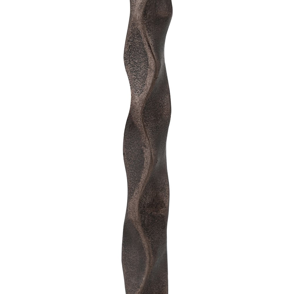 Helix Brown Genuine Marble Top And Aluminum Base End / Side Table