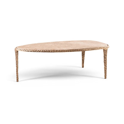 Gild Beige Genuine Marble Top And Aluminum Base Coffee Table