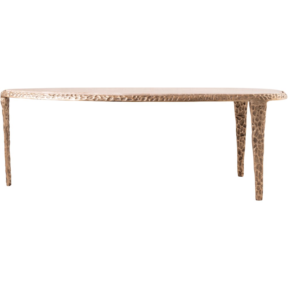Gild Beige Genuine Marble Top And Aluminum Base Coffee Table