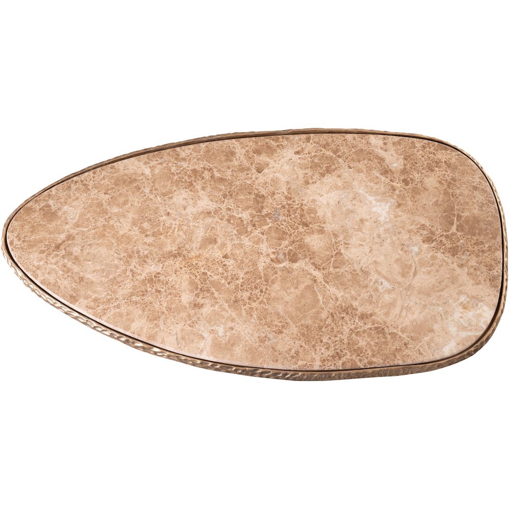Gild Beige Genuine Marble Top And Aluminum Base Coffee Table