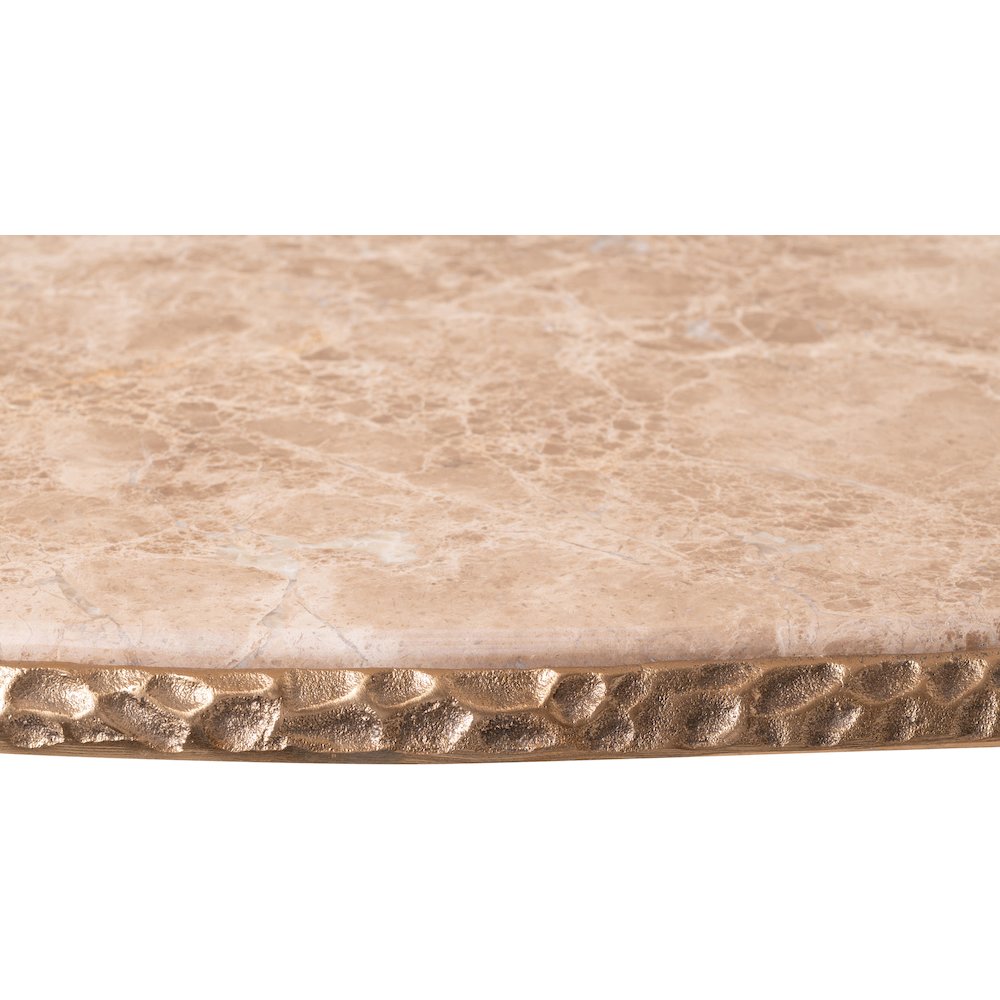Gild Beige Genuine Marble Top And Aluminum Base Coffee Table