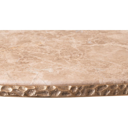 Gild Beige Genuine Marble Top And Aluminum Base Coffee Table