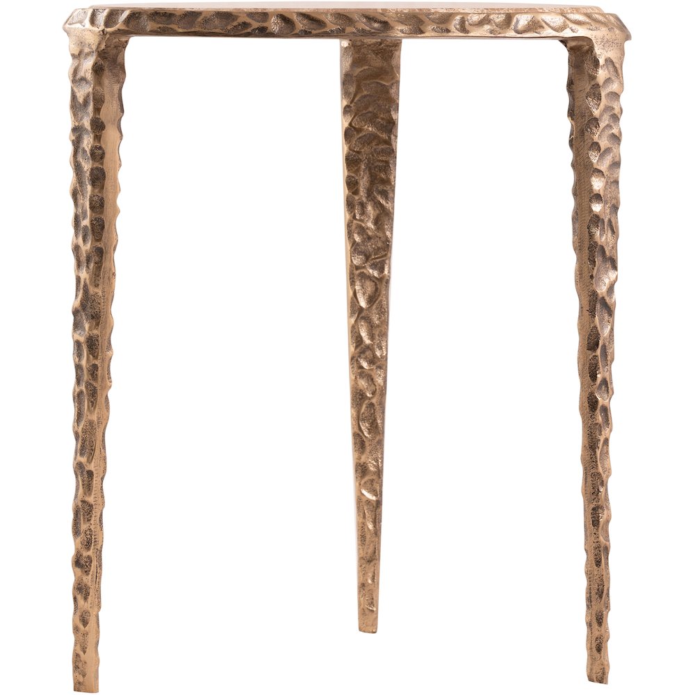 Gild Beige Genuine Marble Top And Aluminum Base End / Side Table