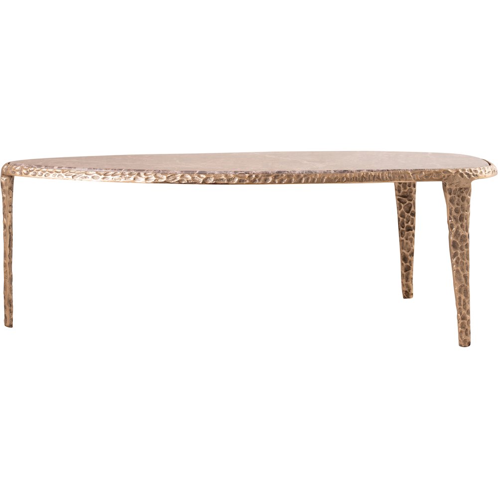 Gild Brown Genuine Marble Top And Aluminum Base Coffee Table