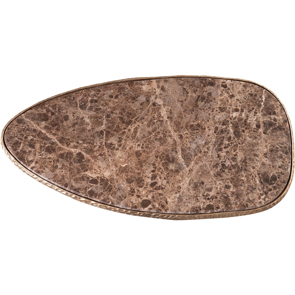 Gild Brown Genuine Marble Top And Aluminum Base Coffee Table