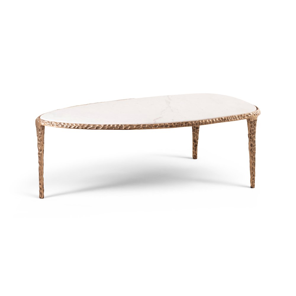 Gild White Genuine Marble Top And Aluminum Base Coffee Table