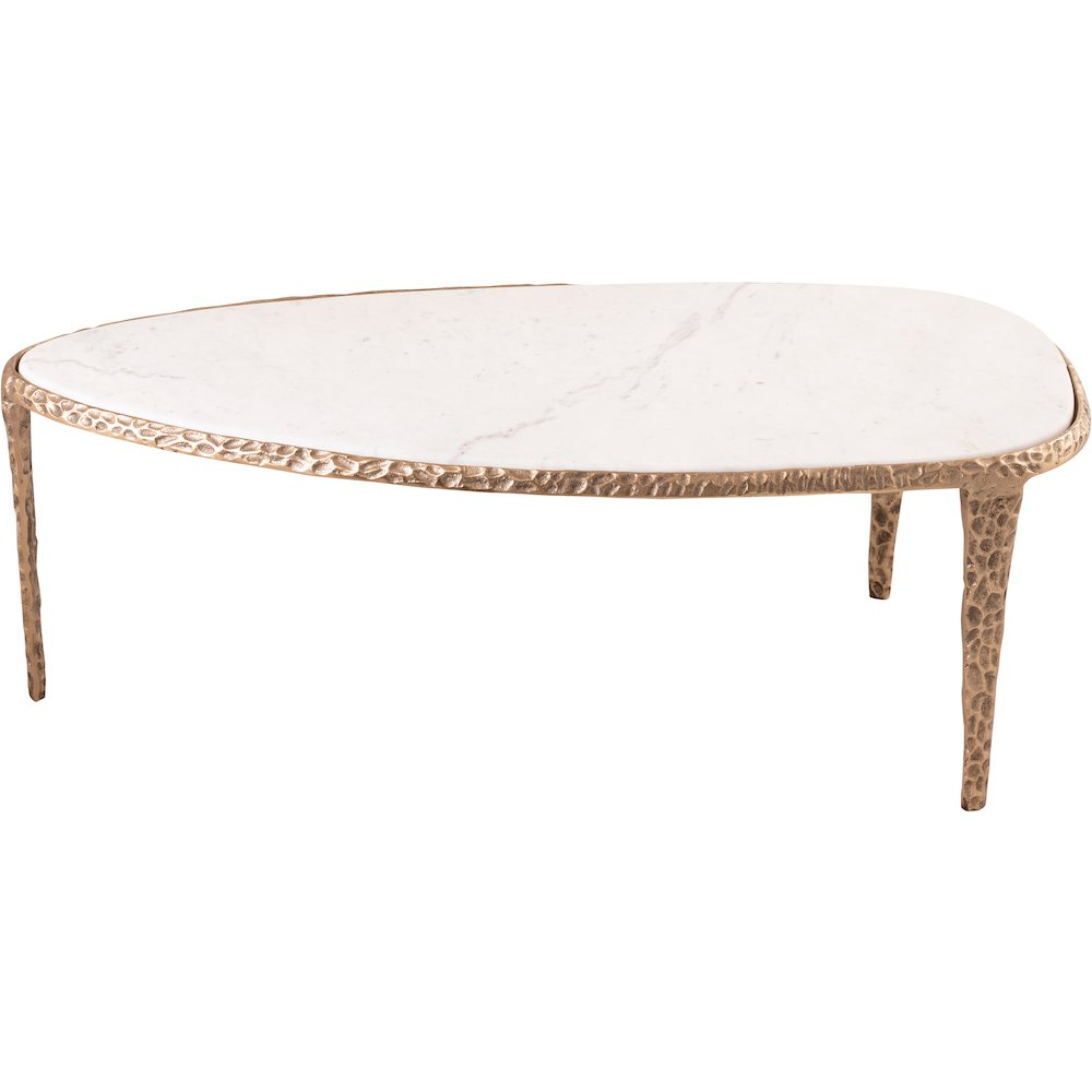 Gild White Genuine Marble Top And Aluminum Base Coffee Table