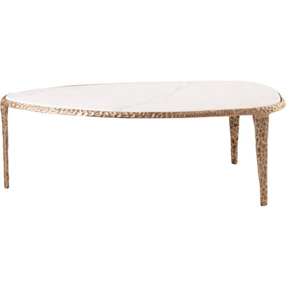 Gild White Genuine Marble Top And Aluminum Base Coffee Table
