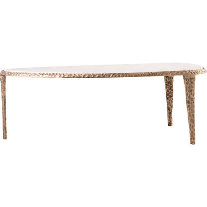 Gild White Genuine Marble Top And Aluminum Base Coffee Table