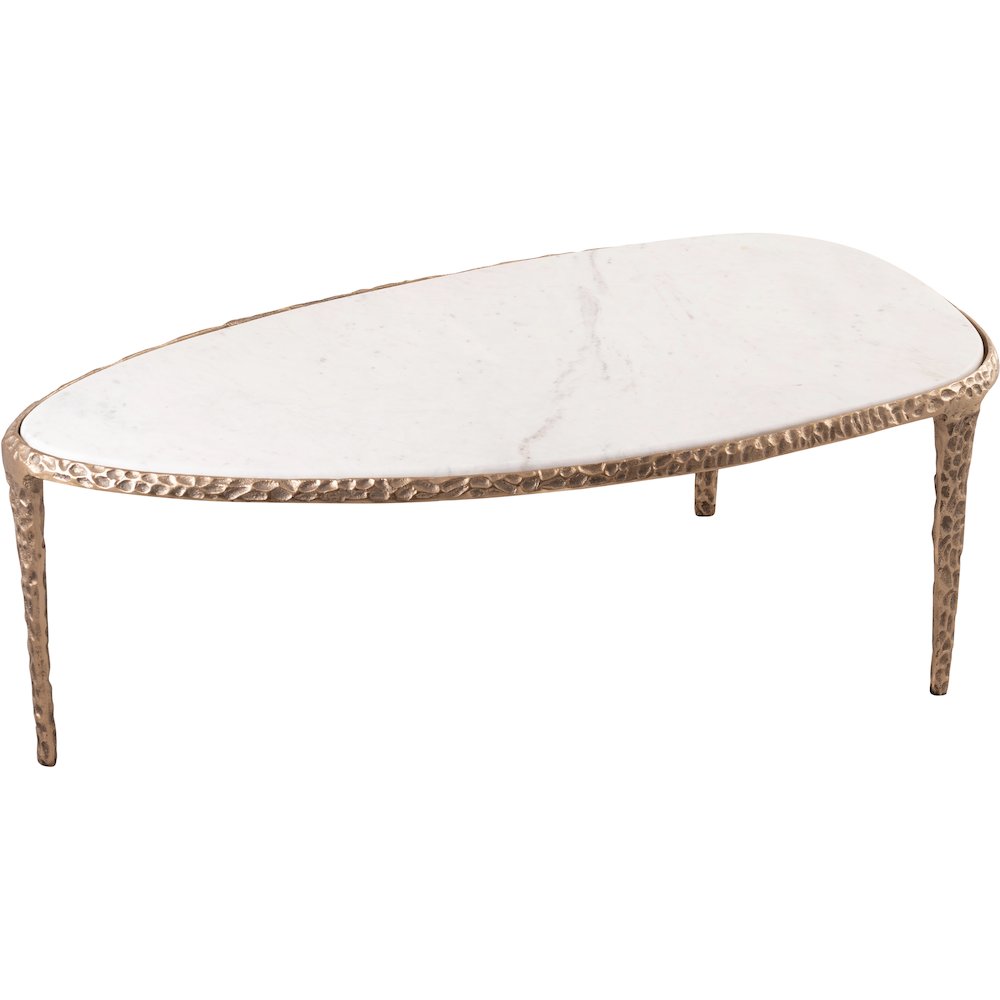 Gild White Genuine Marble Top And Aluminum Base Coffee Table