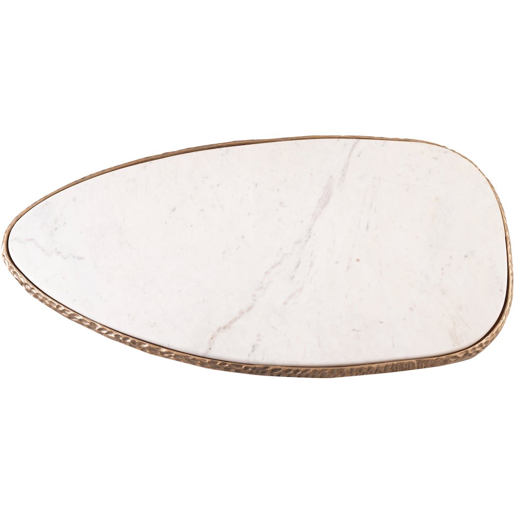 Gild White Genuine Marble Top And Aluminum Base Coffee Table