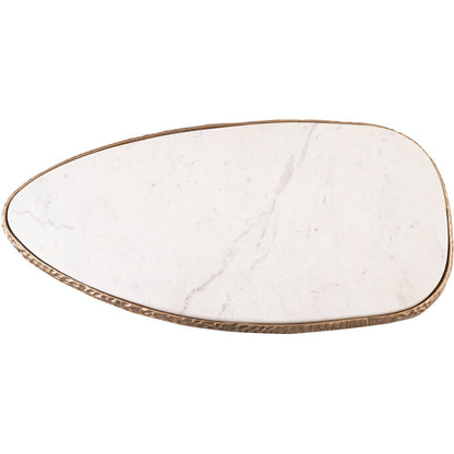Gild White Genuine Marble Top And Aluminum Base Coffee Table