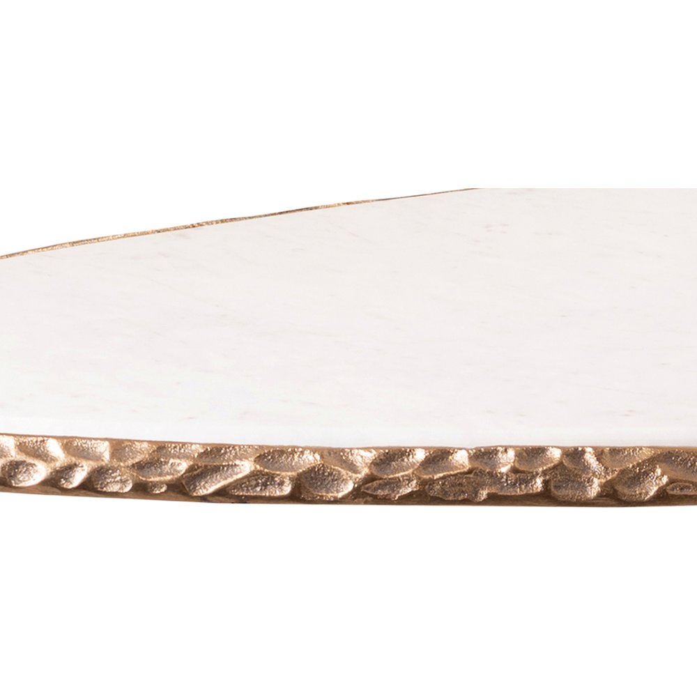 Gild White Genuine Marble Top And Aluminum Base Coffee Table
