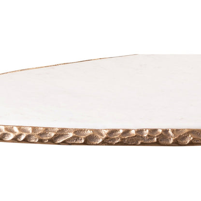 Gild White Genuine Marble Top And Aluminum Base Coffee Table