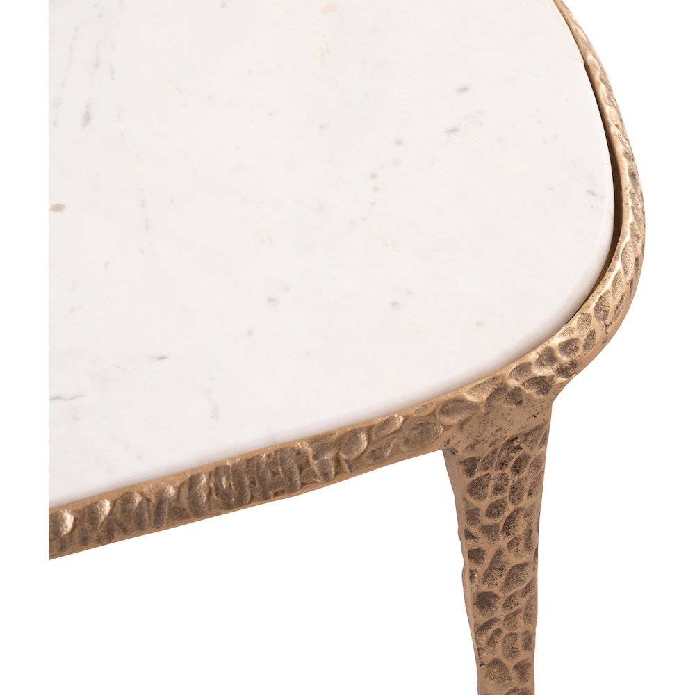 Gild White Genuine Marble Top And Aluminum Base Coffee Table