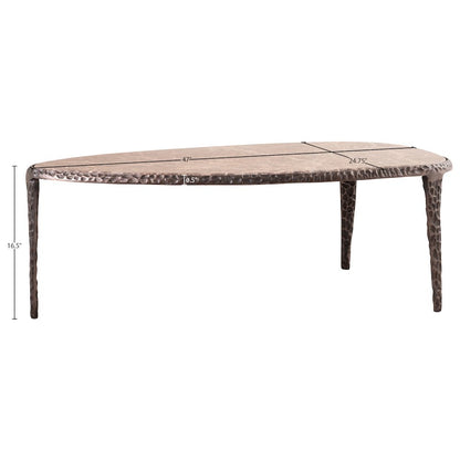 Gild Beige Genuine Marble Top And Aluminum Base Coffee Table