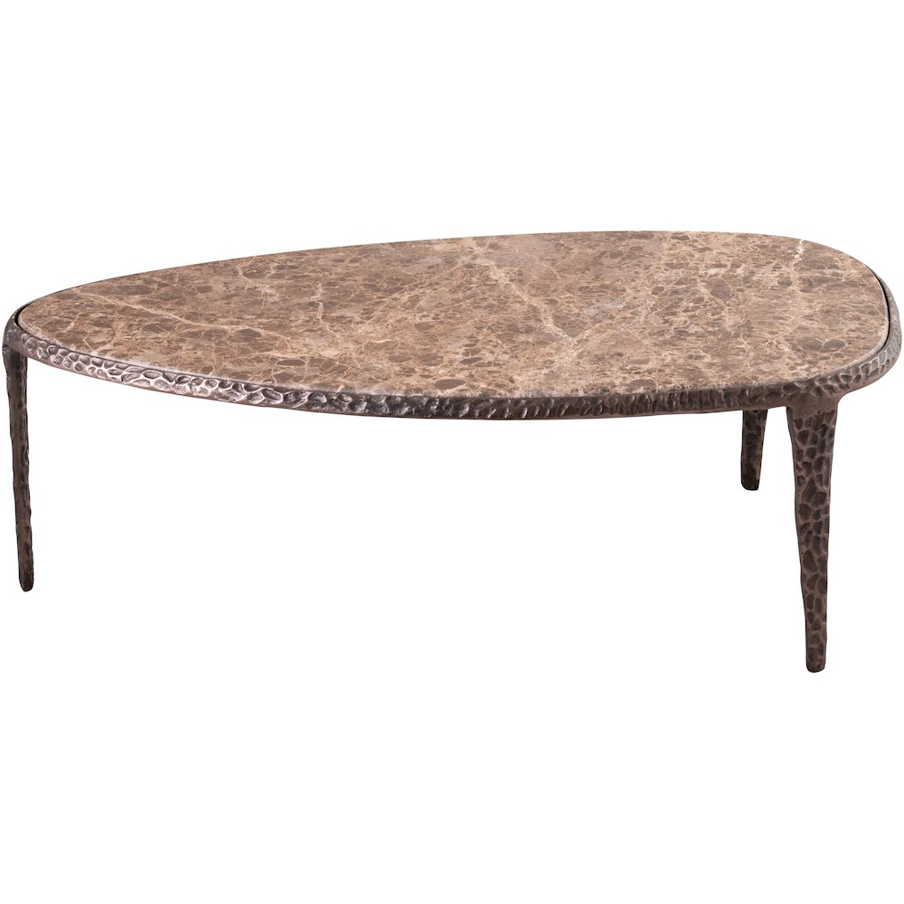 Gild Beige Genuine Marble Top And Aluminum Base Coffee Table