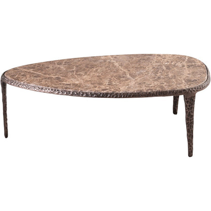 Gild Beige Genuine Marble Top And Aluminum Base Coffee Table