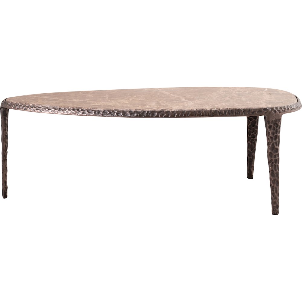 Gild Beige Genuine Marble Top And Aluminum Base Coffee Table
