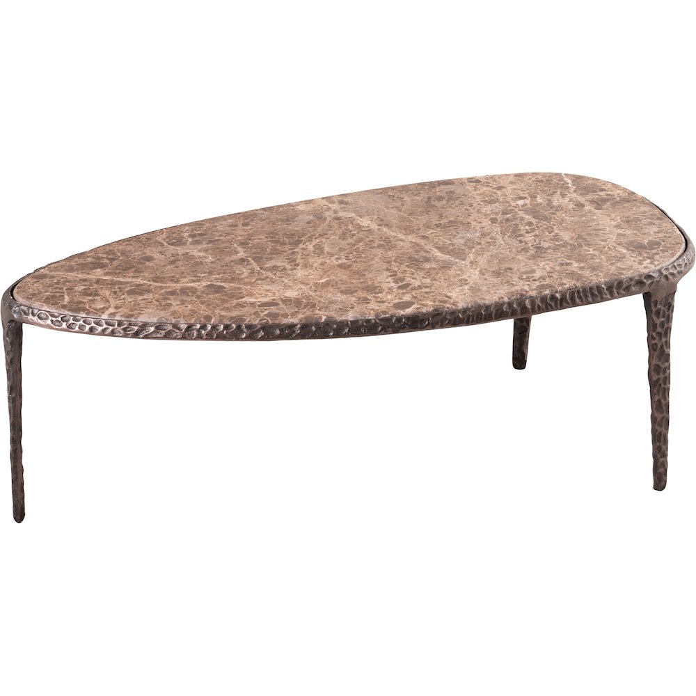 Gild Beige Genuine Marble Top And Aluminum Base Coffee Table