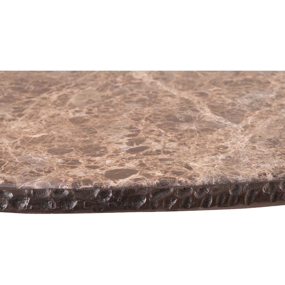 Gild Beige Genuine Marble Top And Aluminum Base Coffee Table