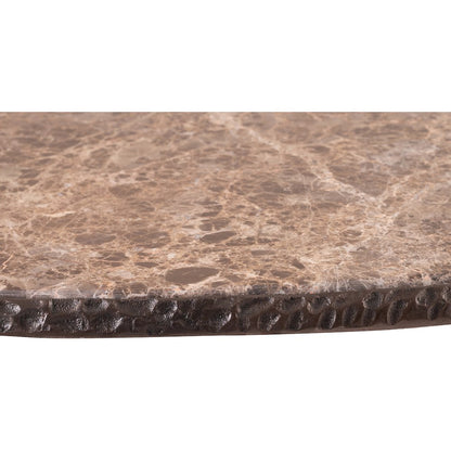 Gild Beige Genuine Marble Top And Aluminum Base Coffee Table