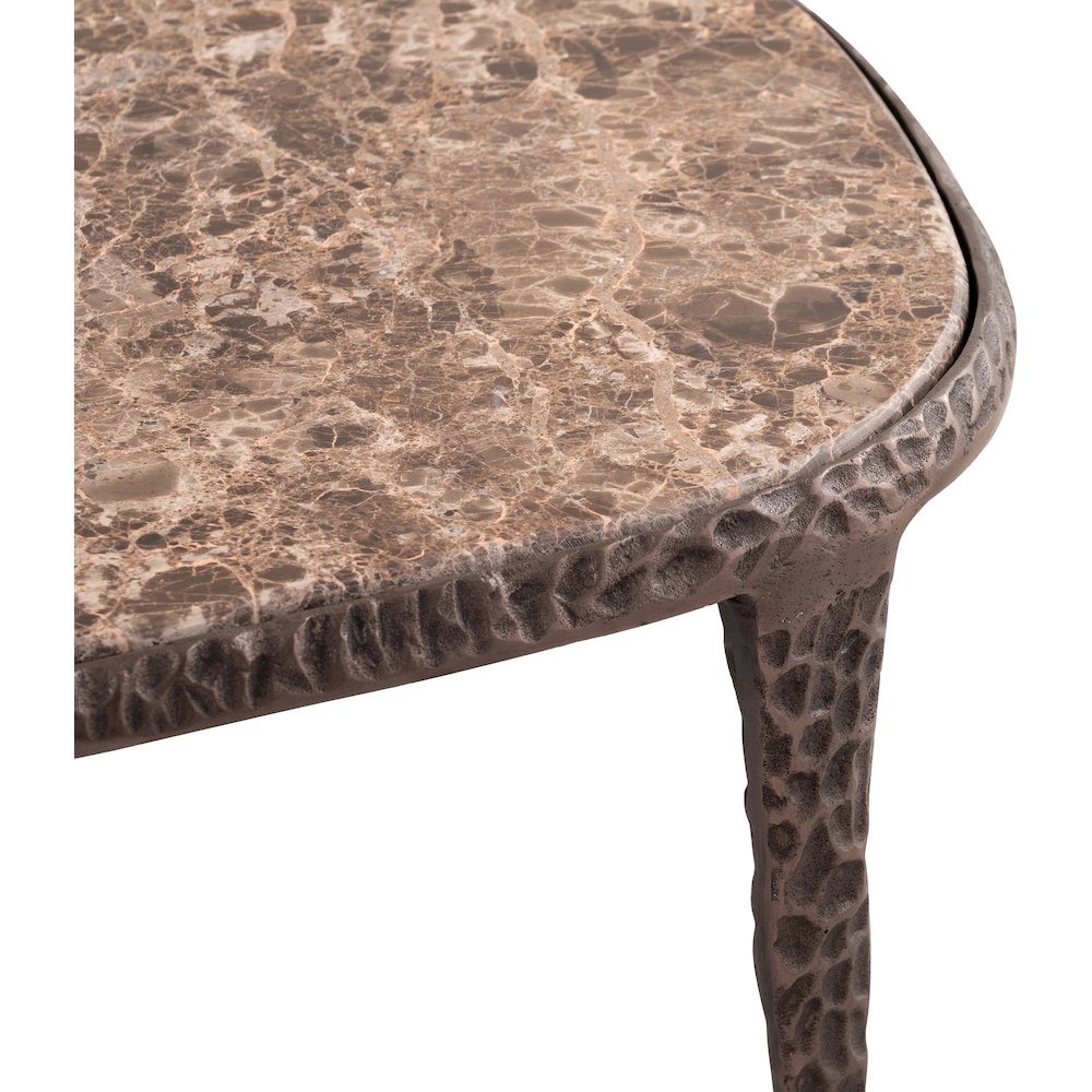 Gild Beige Genuine Marble Top And Aluminum Base Coffee Table