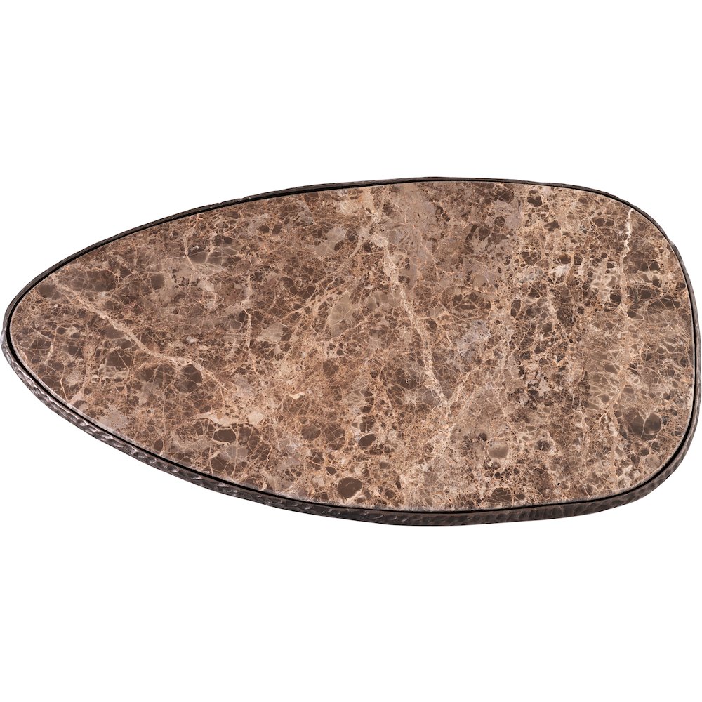 Gild Brown Genuine Marble Top And Aluminum Base Coffee Table