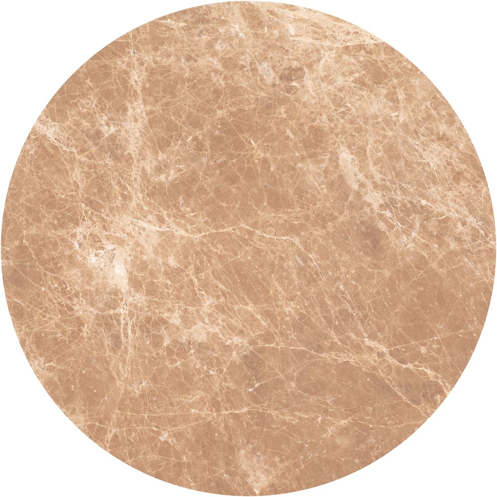 Cindra Beige Genuine Marble Top And Iron Base End / Side Table