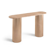 Cindra Beige Genuine Marble Top And Iron Base Console Table