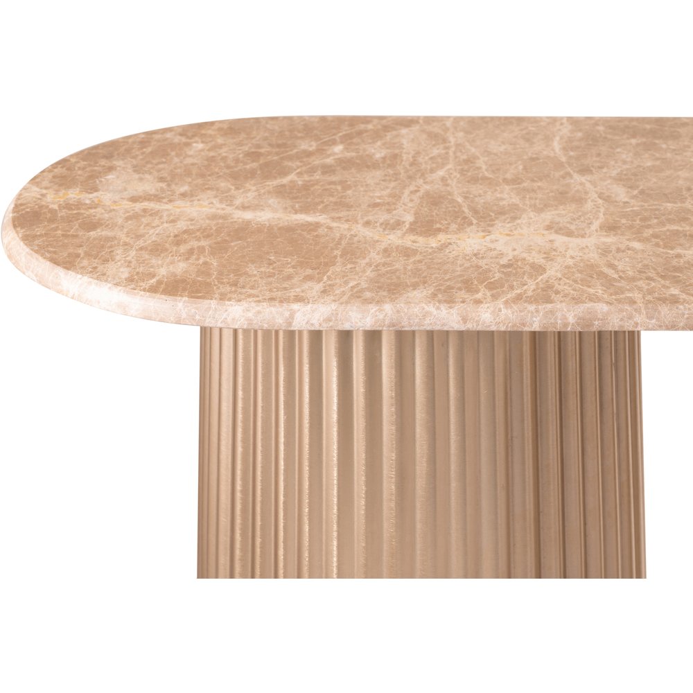 Cindra Beige Genuine Marble Top And Iron Base Console Table
