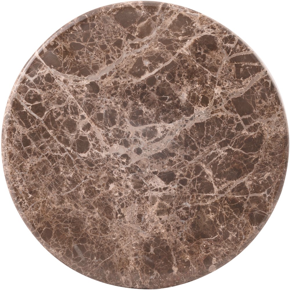 Cindra Brown Genuine Marble Top And Iron Base End / Side Table