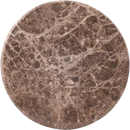 Cindra Brown Genuine Marble Top And Iron Base End / Side Table
