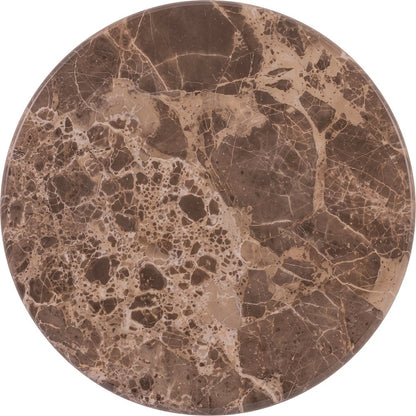 Cindra Brown Genuine Marble Top And Iron Base End / Side Table