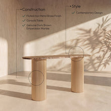 Cindra Brown Genuine Marble Top And Iron Base Console Table