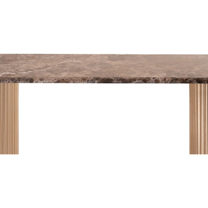 Cindra Brown Genuine Marble Top And Iron Base Console Table