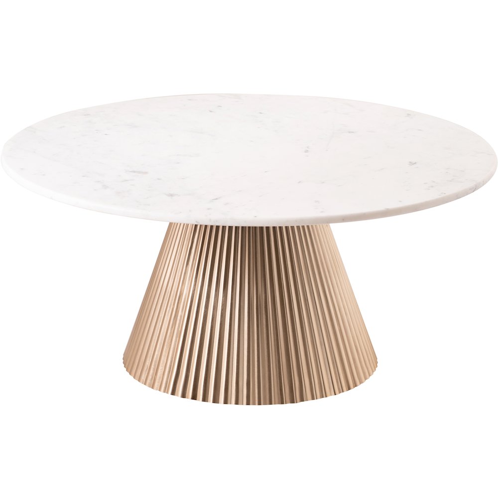 Cindra White Genuine Marble Top And Iron Base Coffee Table